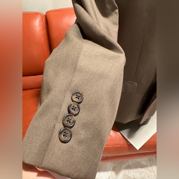 Chaps Brown Tan Pure New Wool Pure Laine Vierge Single Breasted Blazer S… - Picture 11 of 15